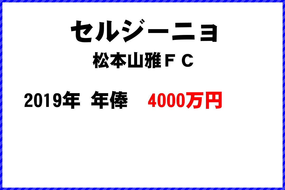 セルジーニョ選手の年俸