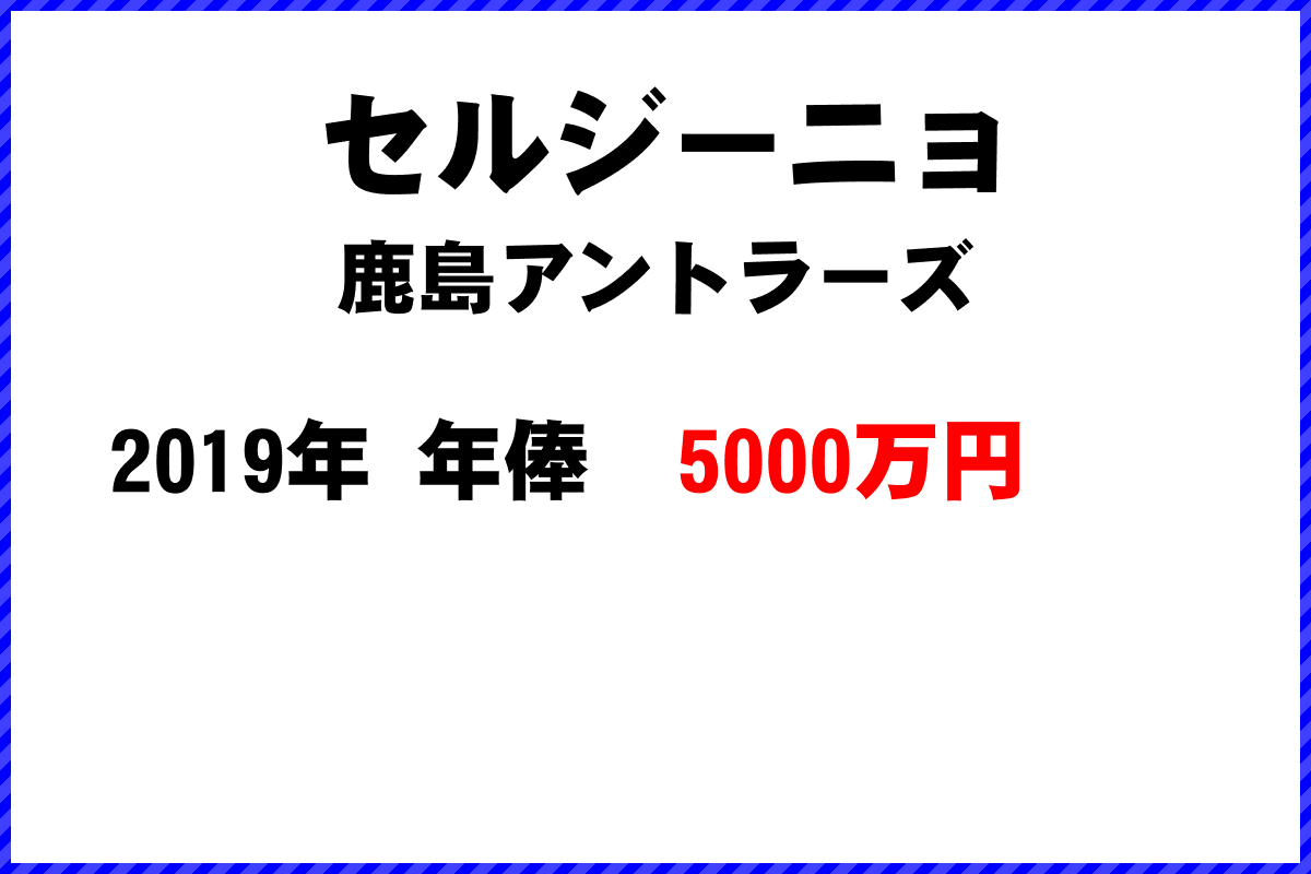 セルジーニョ選手の年俸