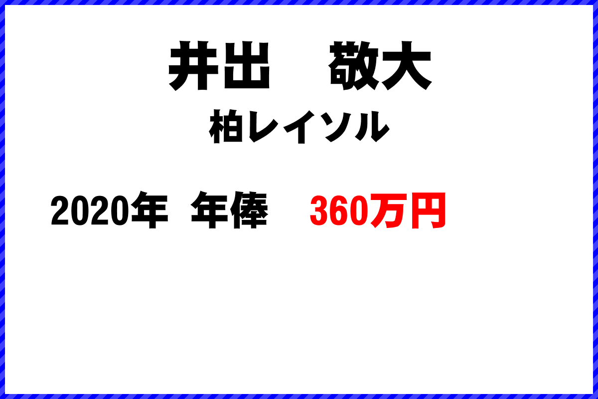 井出敬大選手の年俸