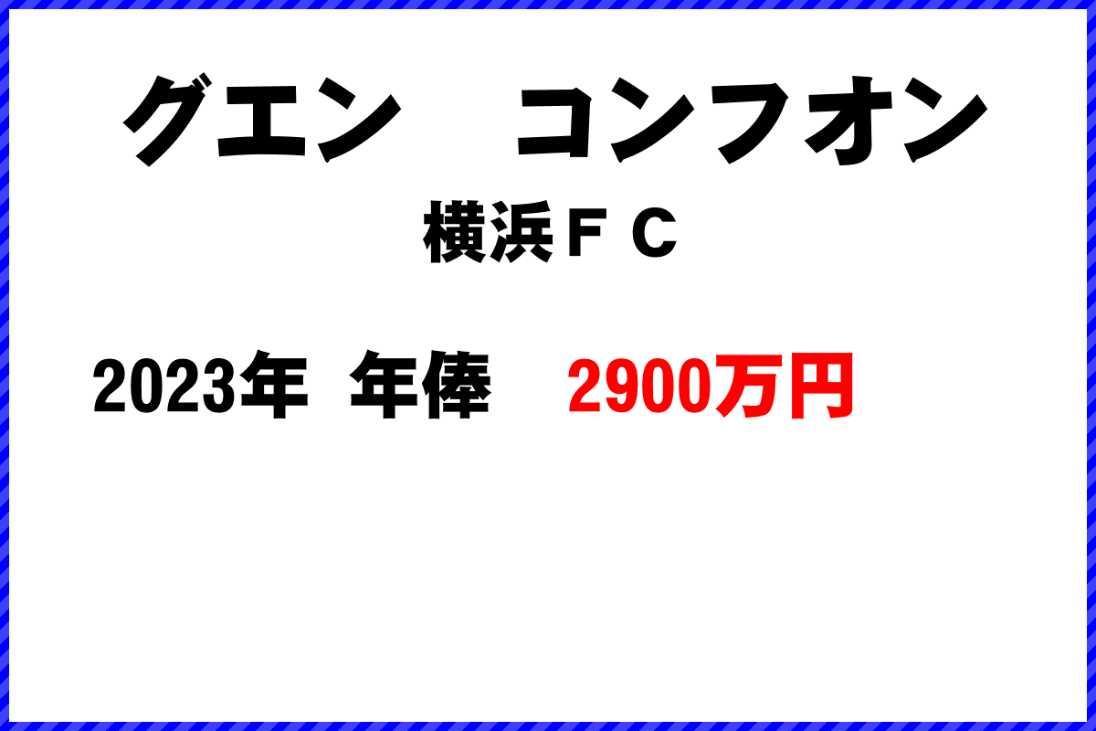 グエンコンフオン選手の年俸