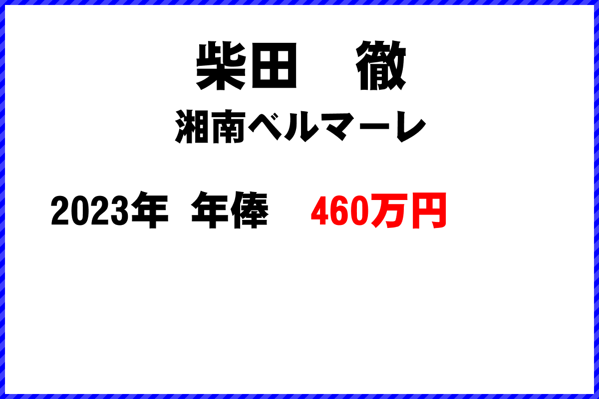 柴田徹選手の年俸