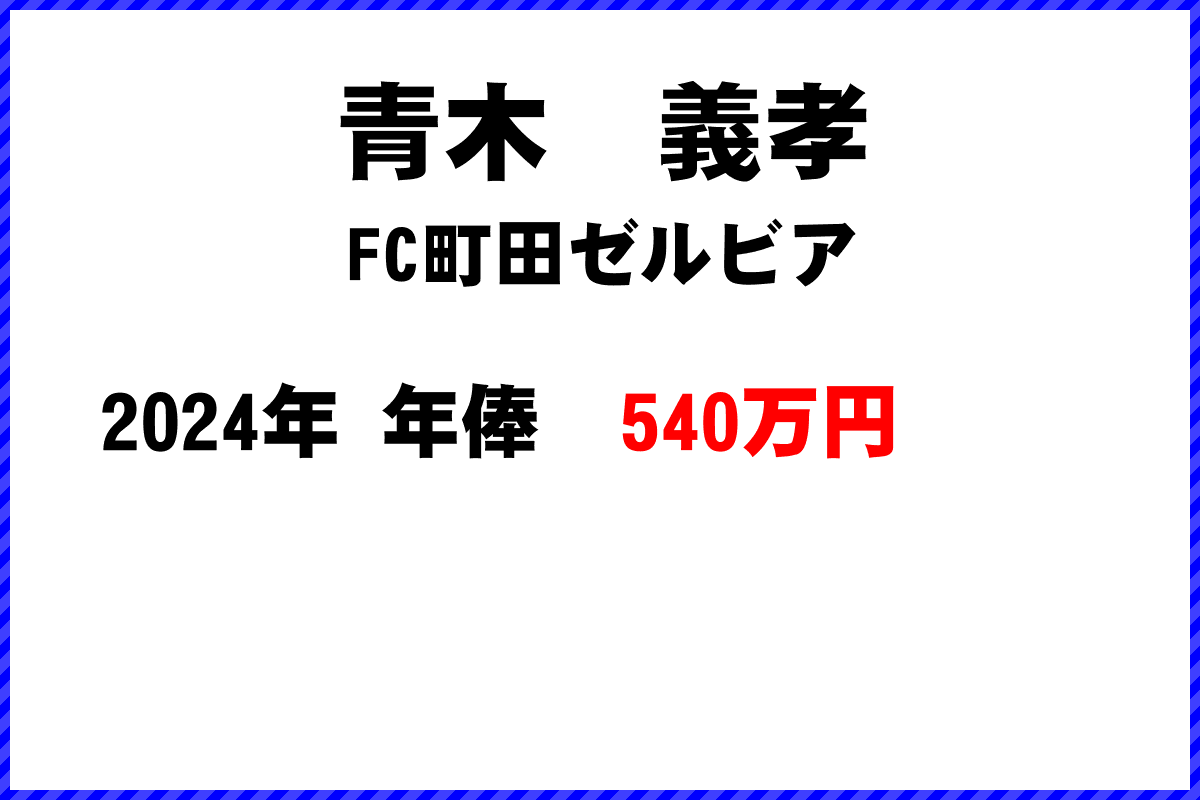 青木　義孝選手の年俸