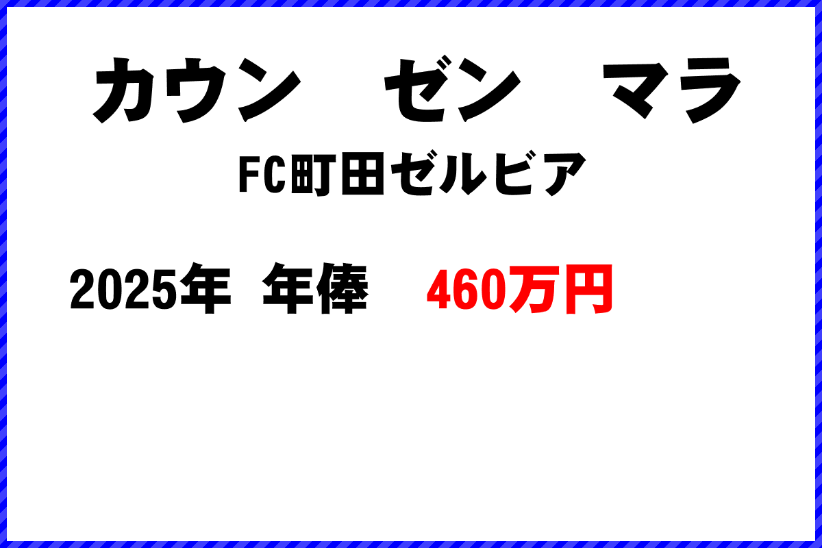 カウンゼンマラ選手の年俸