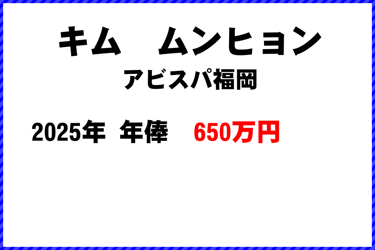 キムムンヒョン選手の年俸
