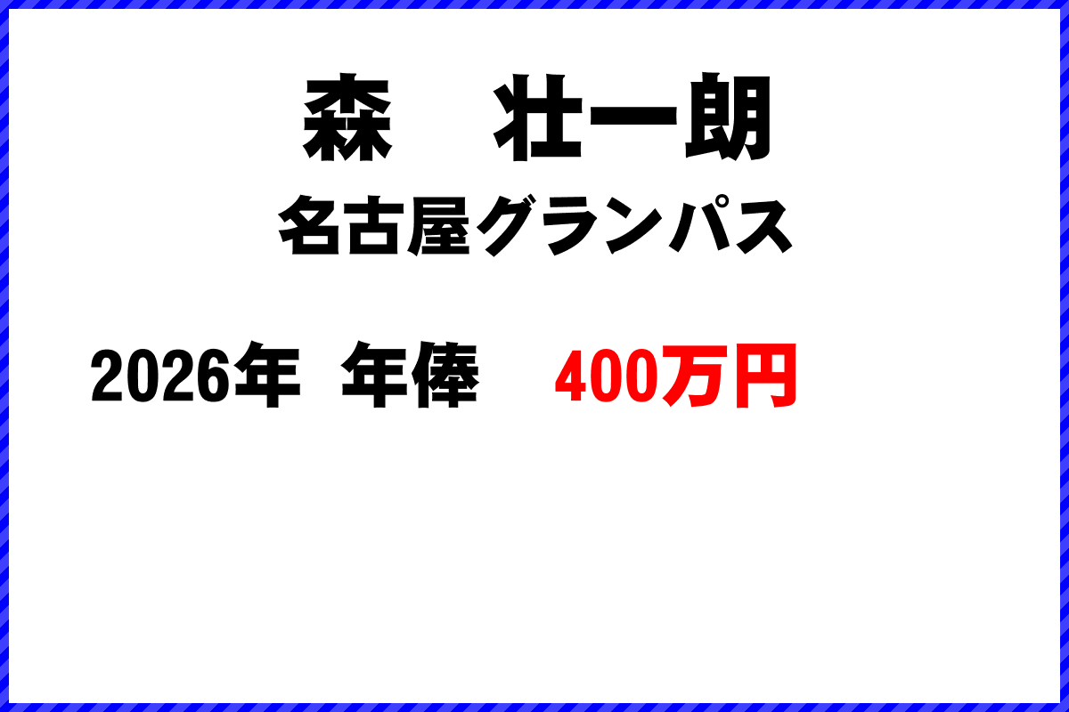 森壮一朗選手の年俸
