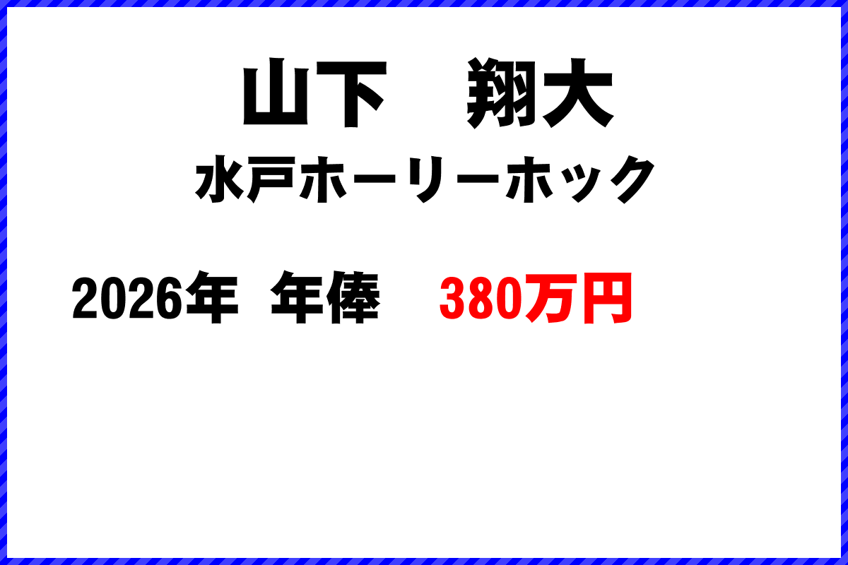 山下翔大選手の年俸
